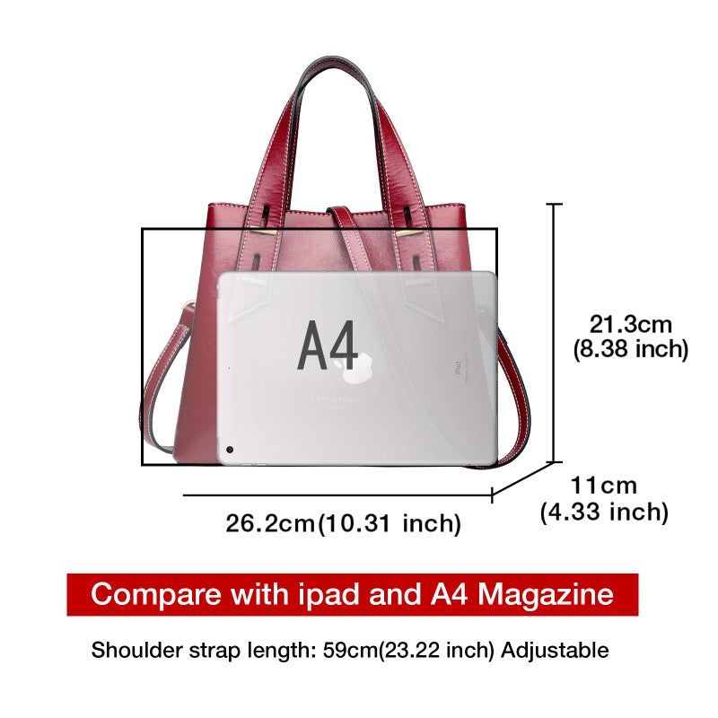 LAORENTOU Women Crossbody Handbags Cow Leather Satchel Handbags for Women Top-handle Shoulder Tote Purses - Image 2